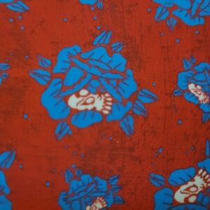 Rosa Muerta by Dixxon Flannel Red and Blue Floral Pattern Fabric